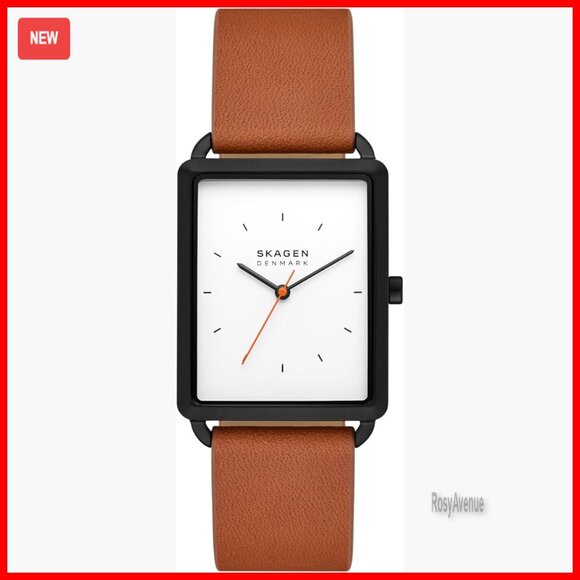Men's Quartz Watch Stainless Steel Case Leather Strap Water Resistant